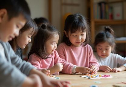 Children participating in a workshop.